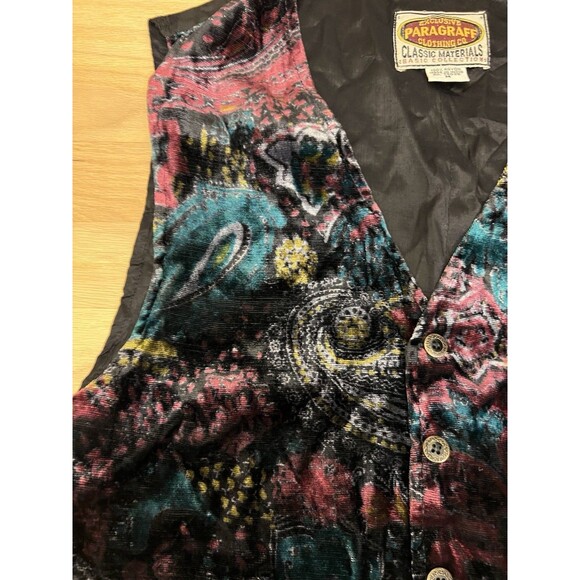 Paragraff Rayon Western Vest Small Multicolor Paisley - Picture 3 of 8